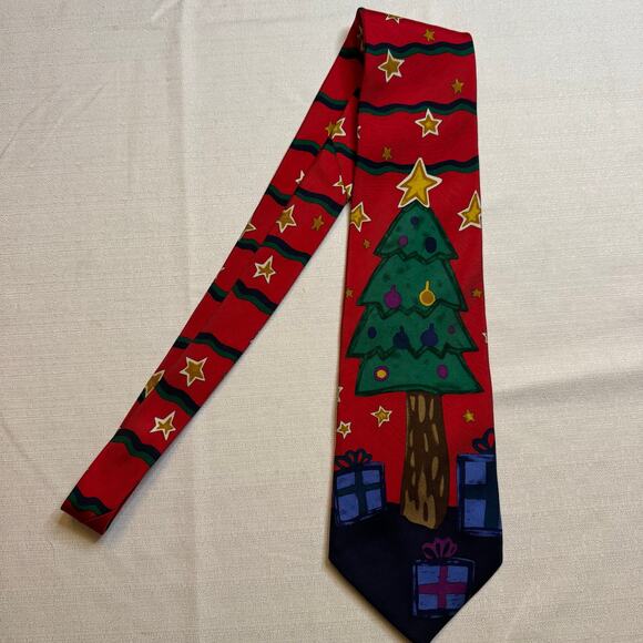 Save The Children Collection Men's Neck Tie - "The Power Star Tree" - Christmas - Picture 1 of 4